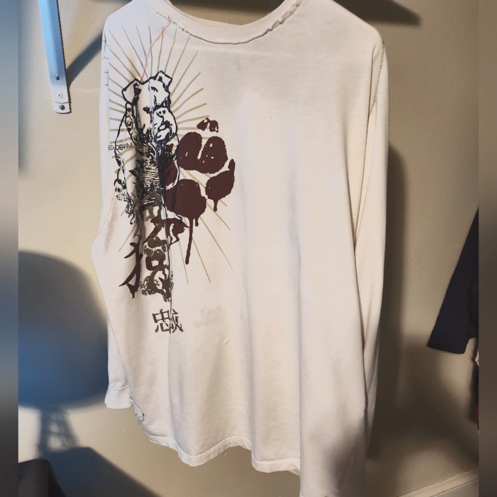 Indigo Red shirt long sleeve 2xl mens With 5 designs on it